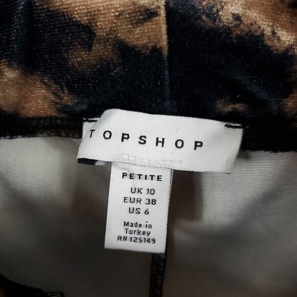 TOPSHOP Tie Dye Velvet Flare Trousers Size 6P - Picture 8 of 10